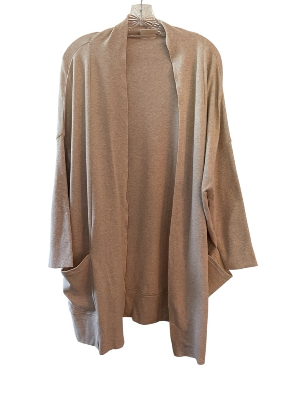 Pact Airplane Wrap Cardigan M/L Beige Organic Cotton Oversized Travel Sweater - Picture 9 of 9